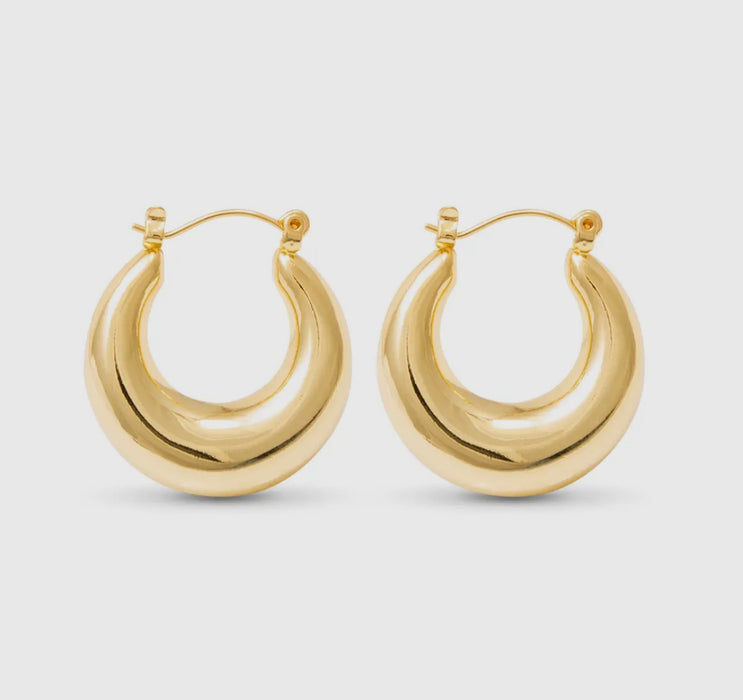 Bella Gold Polished Bold Hoop Earrings