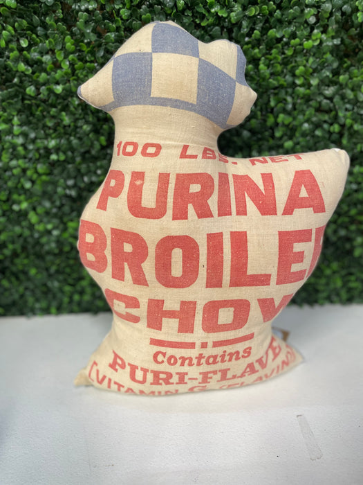 Vintage Feed Sack Pillows.  Farm Animals.