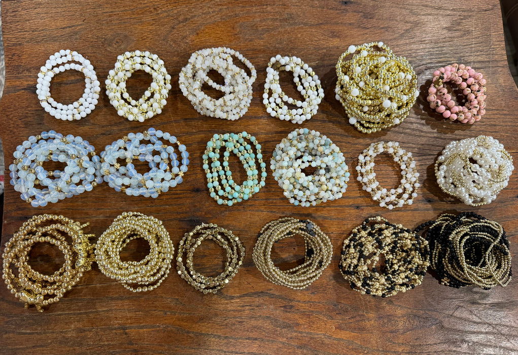 Assorted Beaded Stretchy Bracelets.  Sold Individually.
