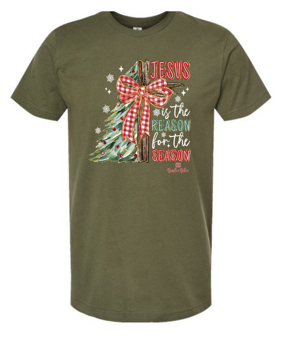 Jesus Is The Reason For The Season.  Christmas Sweatshirt, Long Sleeve & Short Sleeve Tee. Adult & Youth Sizes.