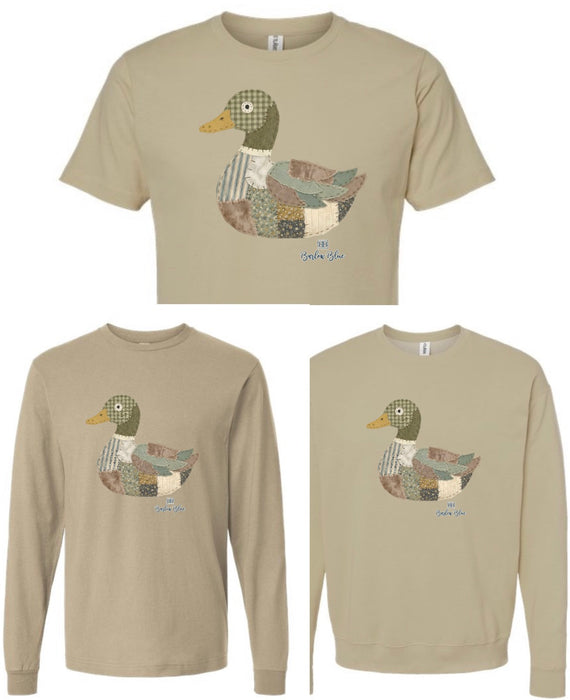Patchwork Quilt Duck.  Graphic Tee or Sweatshirt.  Vintage Thrifting Vibes.