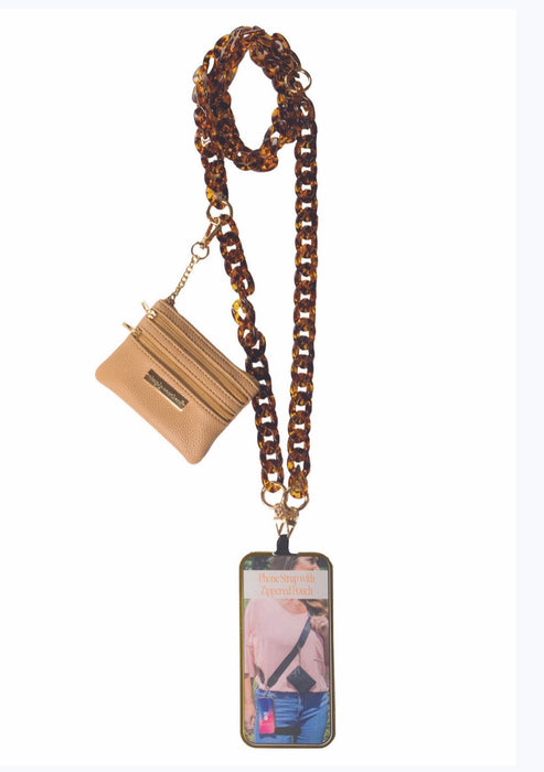Crossbody Phone Carrying Strap with Removable Wallet