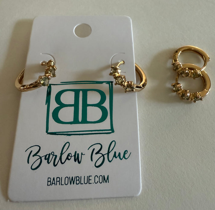 Dainty Gold Birthstone Hoop Earrings