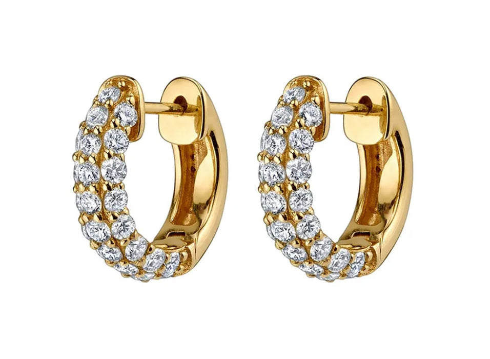 18k Gold Plated Zircon Huggie Hoop Earrings