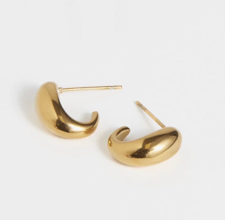 Narelle Waterproof Half Loop Hoop Earrings - Gold