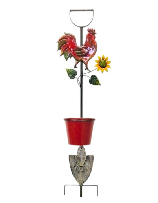 Rooster Planter Stake 40"x11" ⚠️ Oversized Item.  Store Pick Up Only! No Shipping.