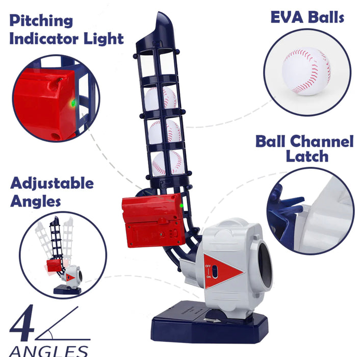 2 in 1 Baseball & Tennis Pitching Machine Active Training Toys Set for Kids.