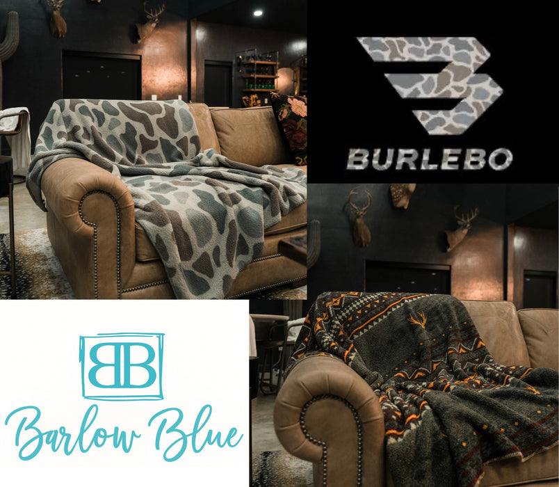 Sherpa Blanket by Burlebo - NEW ARRIVAL!  60” x 70”.  2 Colors Available