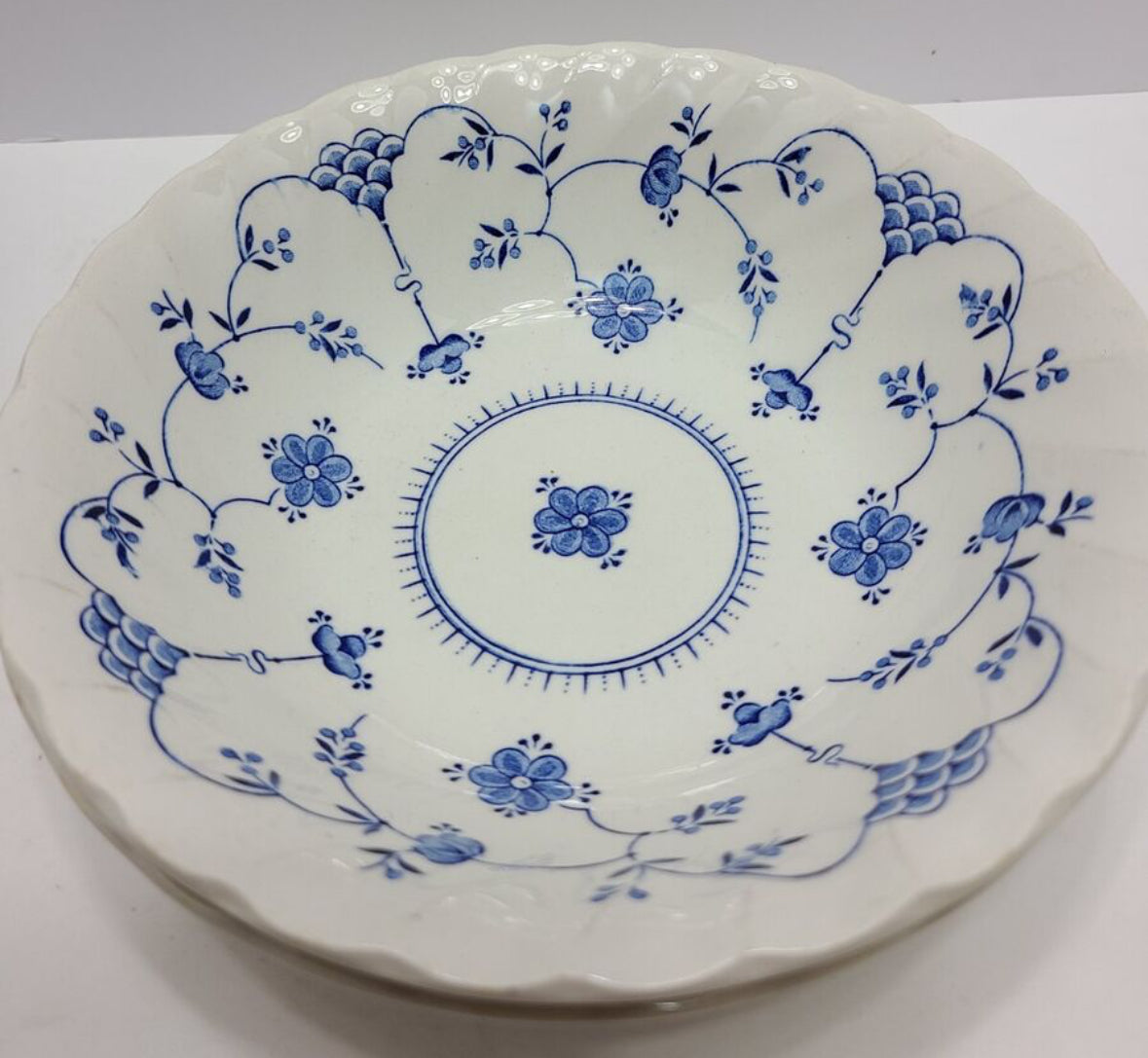 Vintage Myott Finlandia Cobalt Blue & White 8” Bowl made in
