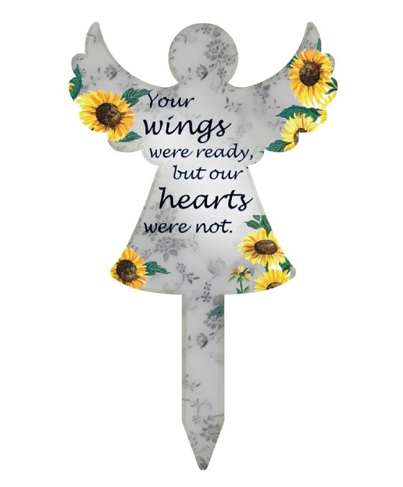 Sunflower Wings Angel Stake 18"x11"