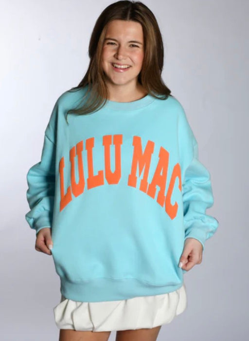 Lulu Mac Light Blue with Coral Sweatshirt Design **NEW RELEASE PREORDER**