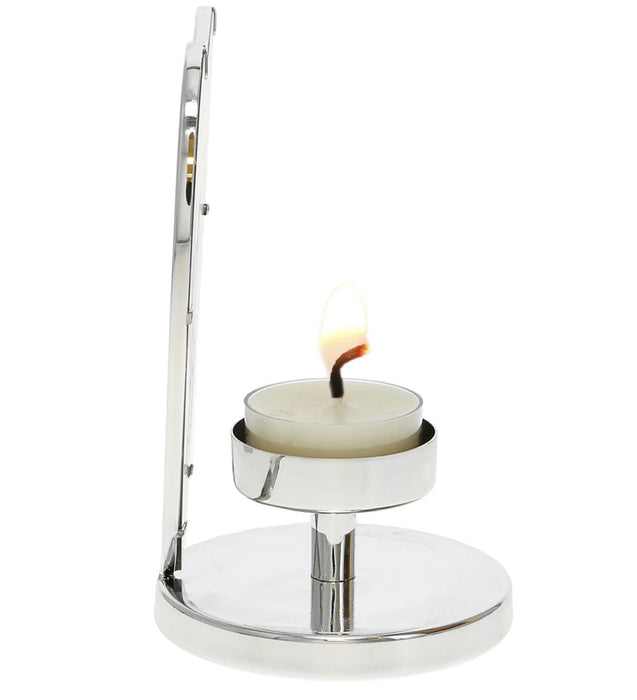 Heaven In Our Home - 5" Glass Heart Tea Light Holder