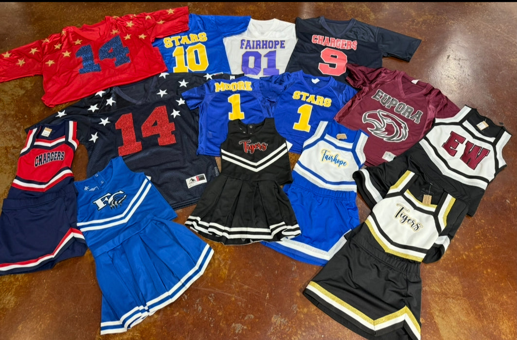 YOUTH Football Fan Jersey - Price INCLUDES Customization.  If you don't see the size or color you need please contact us!  We can probably get it.  We can do any school or team.  PRICE INCLUDES TEAM CUSTOMIZATIONS.