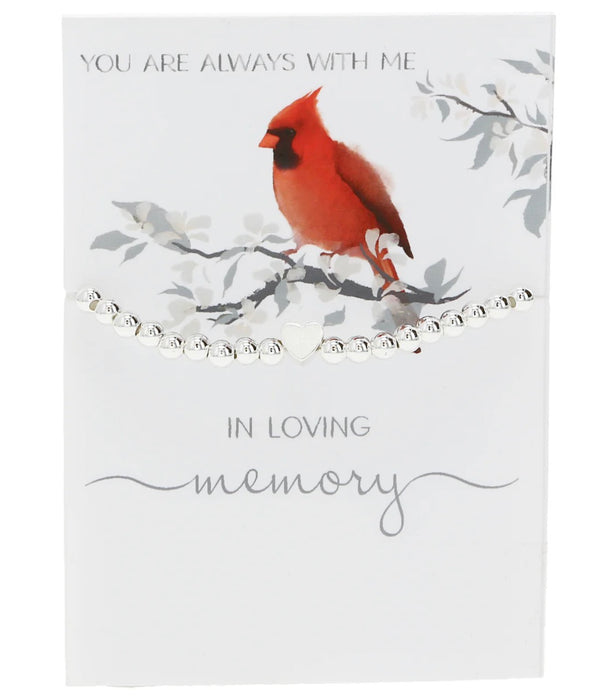 In Loving Memory - Silver Plated Beaded Stretch Bracelet