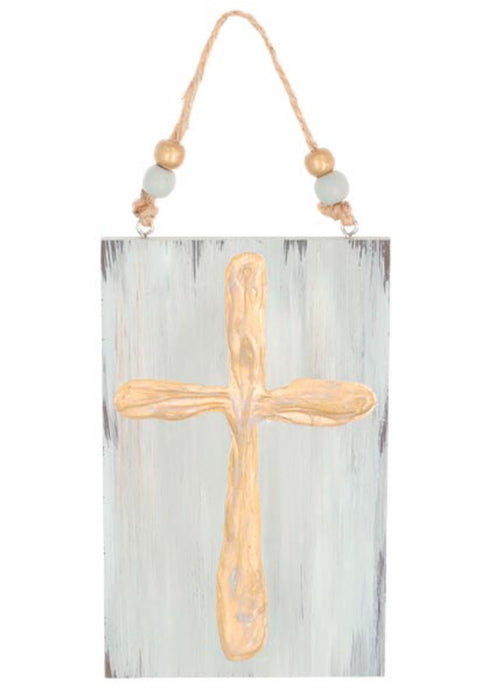 Gold Cross Plaque Ornament