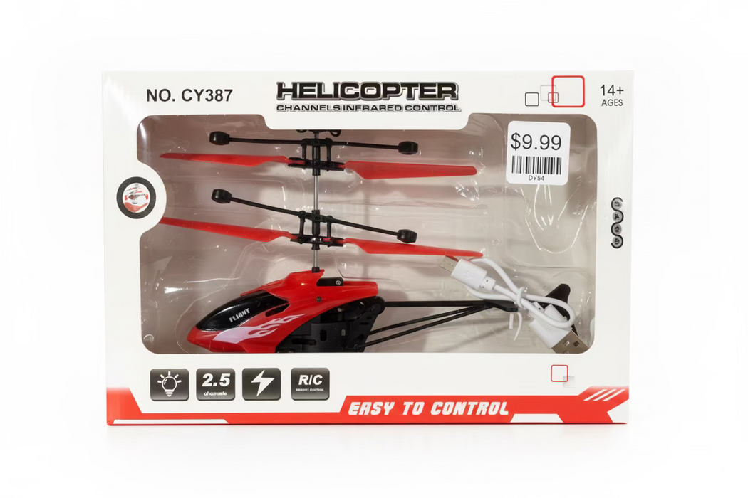 Self-Flying, Hand Motioned Helicopter- Available in Blue and Red!