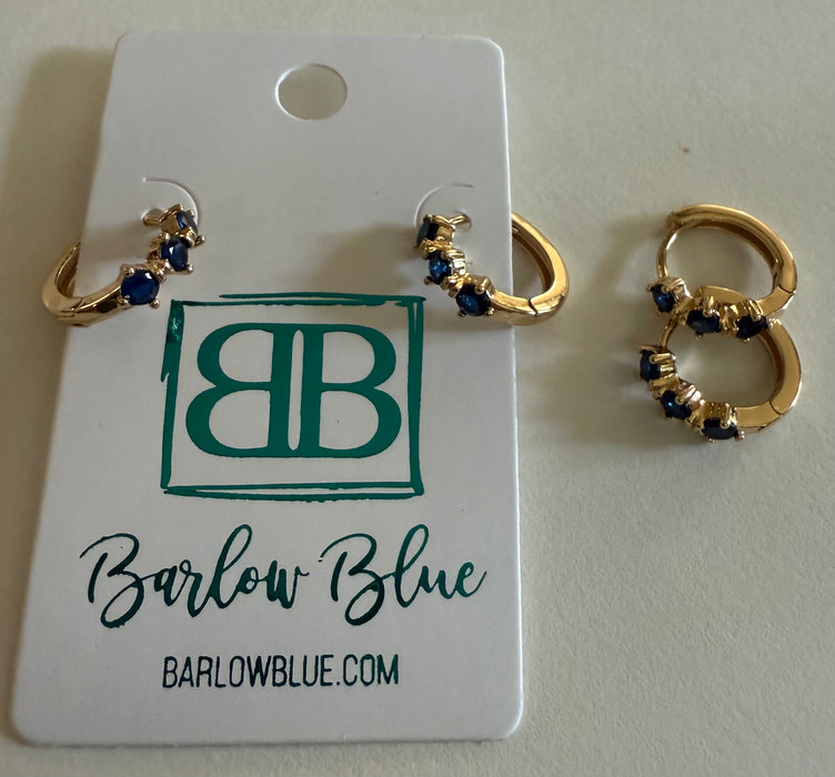 Dainty Gold Birthstone Hoop Earrings