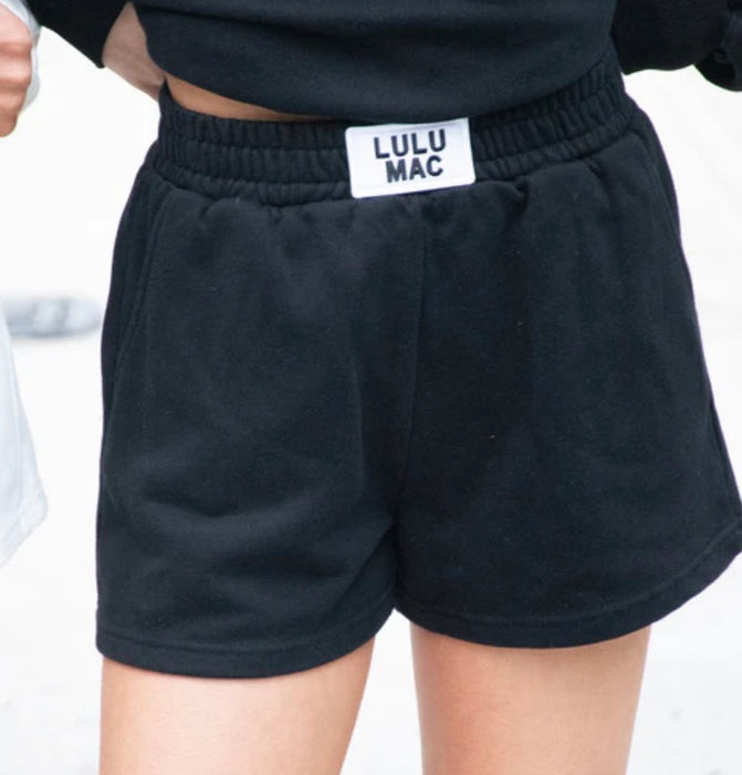 Adult Black Lulu Mac Terry Cloth Shorts