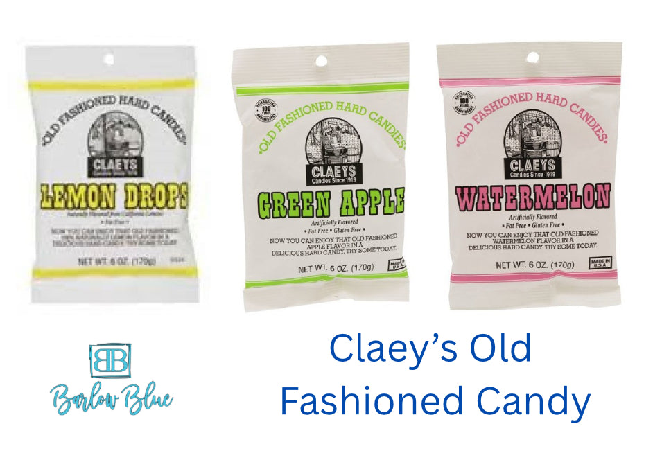 Claey's Old Fashioned Hard Candy- Available in Lemon Drop, Green Apple, & Watermelon.