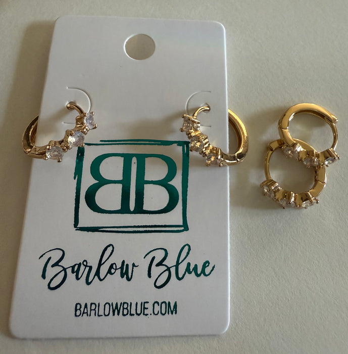 Dainty Gold Birthstone Hoop Earrings