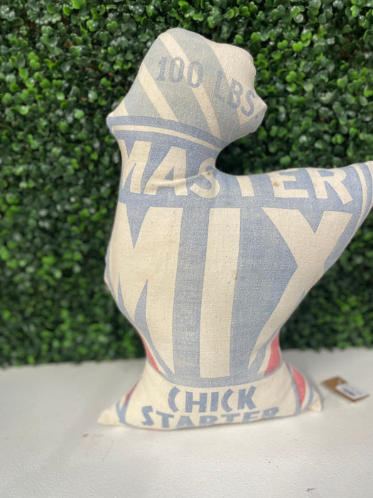 Vintage Feed Sack Pillows.  Farm Animals.