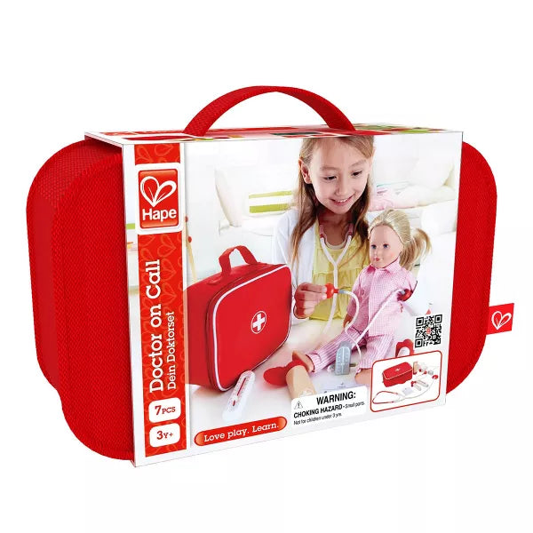 Doctor on Call Wooden Playset W/ Accessories in Red