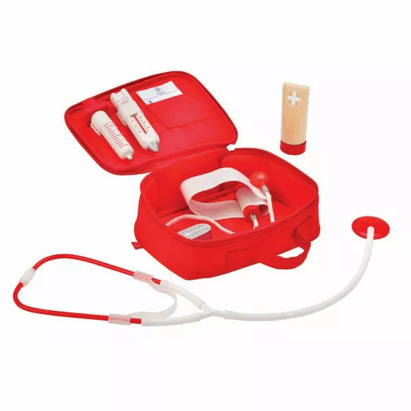 Doctor on Call Wooden Playset W/ Accessories in Red