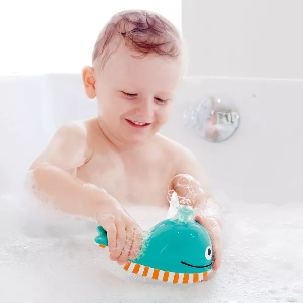Bubble Blowing Whale: Blue & Yellow Bath Time Toy, 18mo+