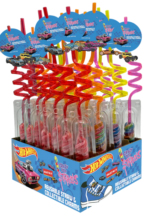 Hot Wheels Crazy Pop Straw Suckers w/ Hot Wheels Charm