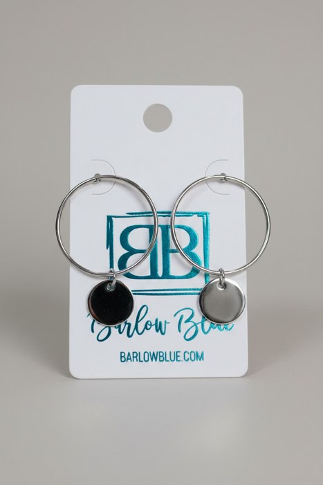 Small Disk Monogram Earrings
