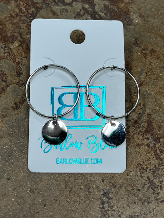 Small Disk Monogram Earrings