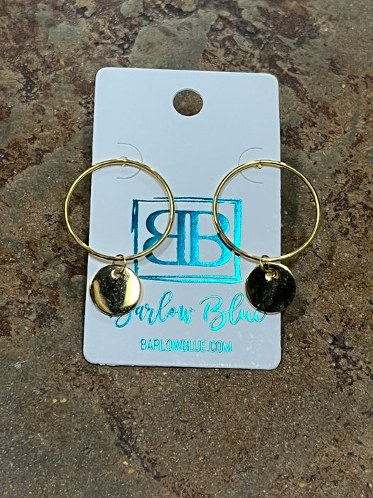 Small Disk Monogram Earrings