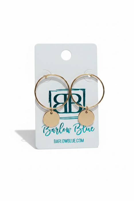 Small Disk Monogram Earrings