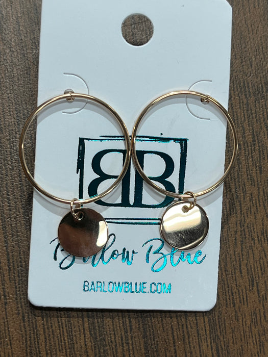 Small Disk Monogram Earrings