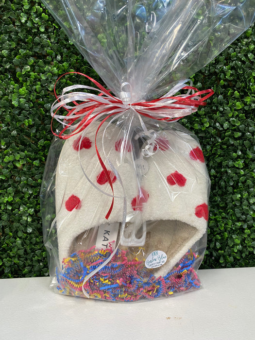 Heart Slippers M/L Gift Bag.  Free Optional Delivery on Valentine's Day.