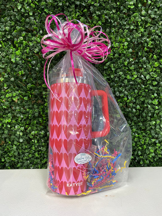 Red/Pink 40oz Heart Tumbler Gift Bag.  Free Optional Delivery on Valentine's Day.
