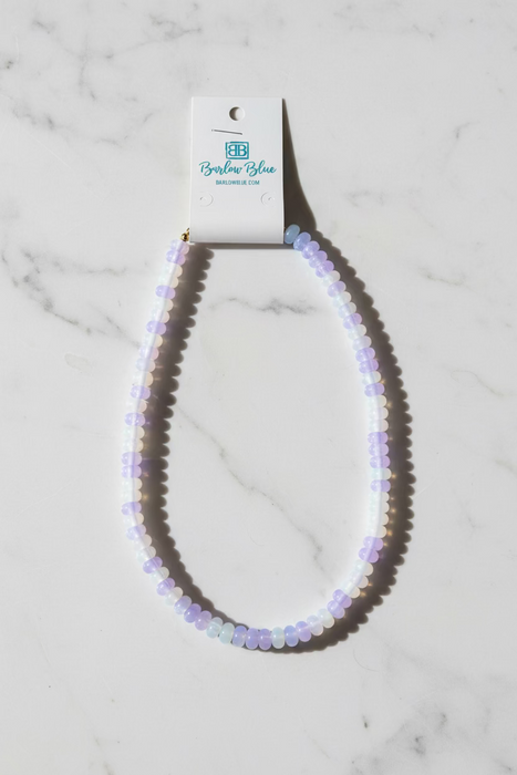 Pastel Light Purple Beaded Necklace