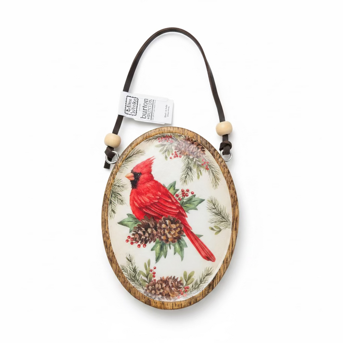 Mango Wood Cardinal Ornament- 3 Styles!