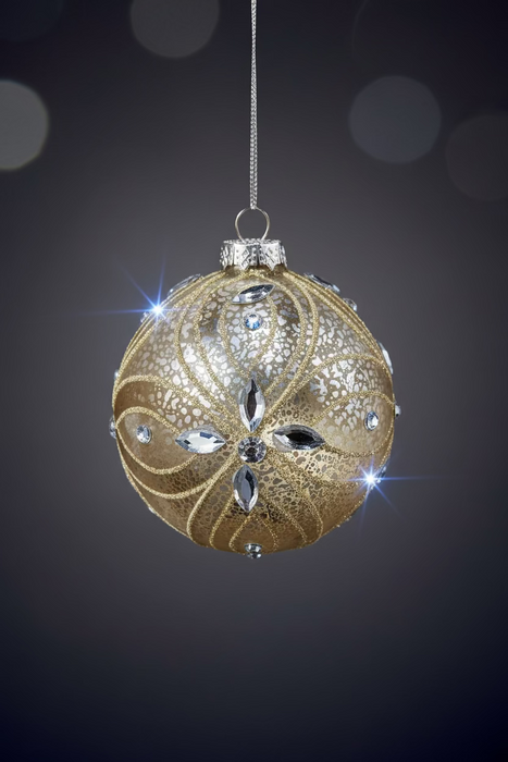 Champagne Faux Mercury Glass Ornaments-2 Styles!
