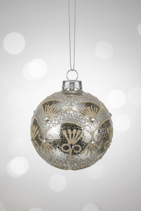 Champagne Faux Mercury Glass Ornaments-2 Styles!