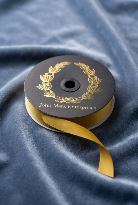 Paper Felt Yellow John Mark Ribbon: 1in wide x 10yd