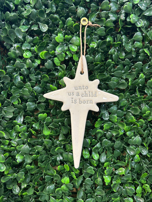 A Child is Born Star Ornament