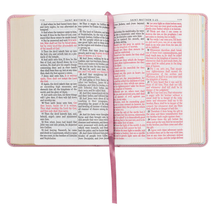 Ballet Pink Large Print Compact King James Version Bible