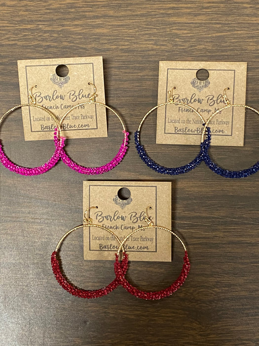 Beaded Circle Earrings - 3 Colors!