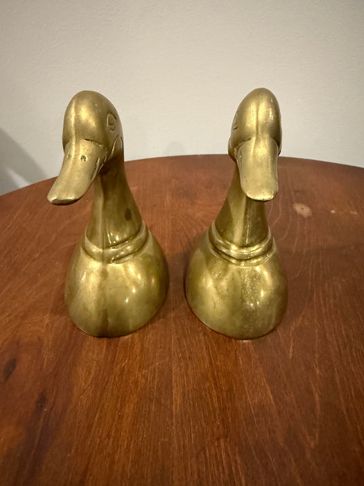 Pair of Vintage Brass Duck Head Bookends - Thumbnail 3
