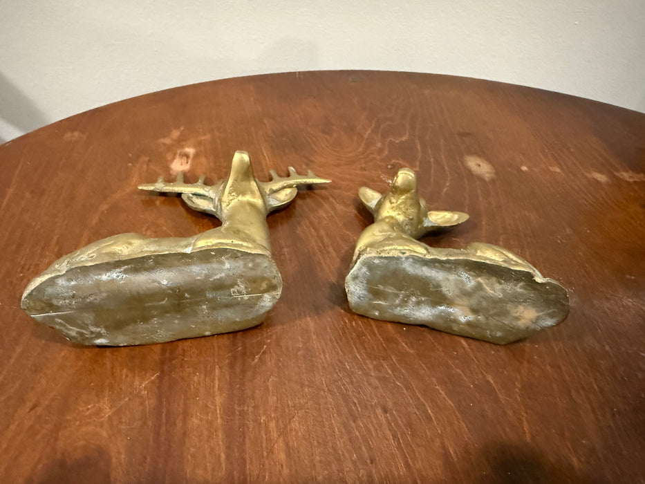 Pair of Vintage Brass Deer – Buck and Doe Figurines