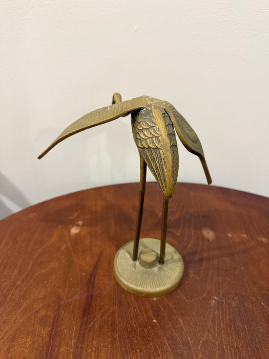 Vintage Brass Crane Heron Egret Figurine – Elegant Bird Sculpture