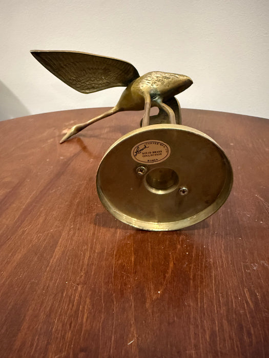 Vintage Brass Crane Heron Egret Figurine – Elegant Bird Sculpture