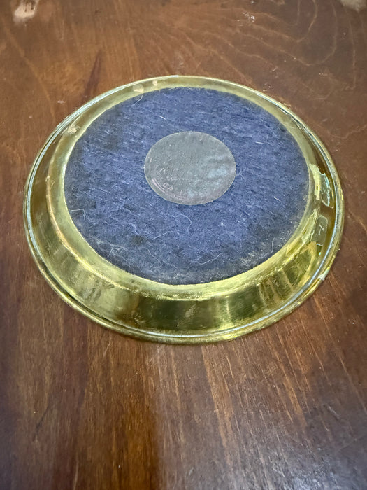 Vintage Brass “I Love You Dad” Trinket Dish – Engraved Bicycle Penny-Farthing Design
