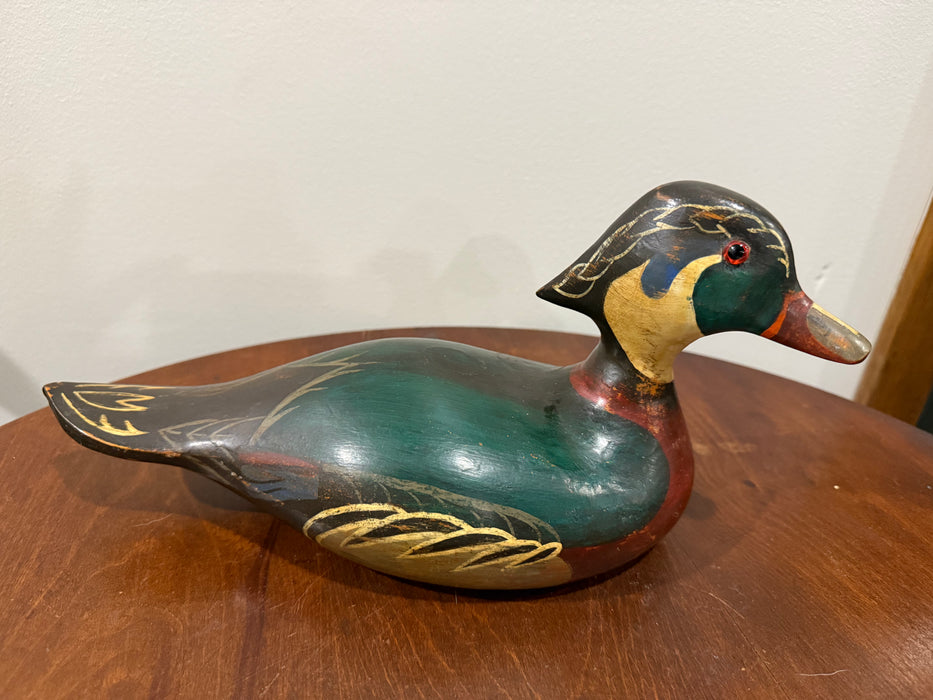 Vintage Hand-Painted Wood Duck Decoy – Signed, Numbered and Dated 1981